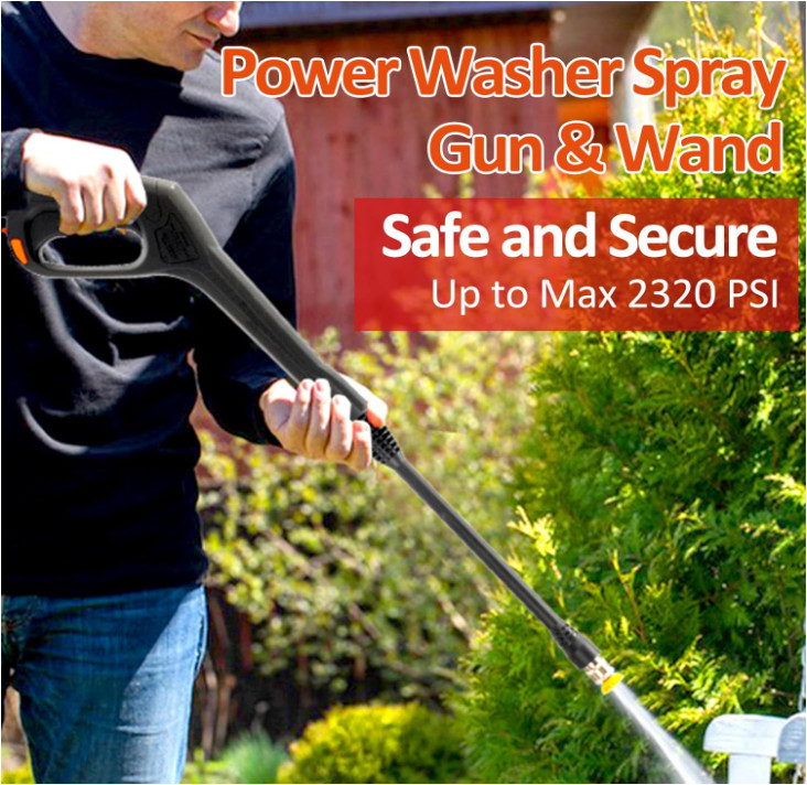 Replacement Pressure Washer Spray Gun with Turbo Nozzle & 5 Spray Nozzle Tips…