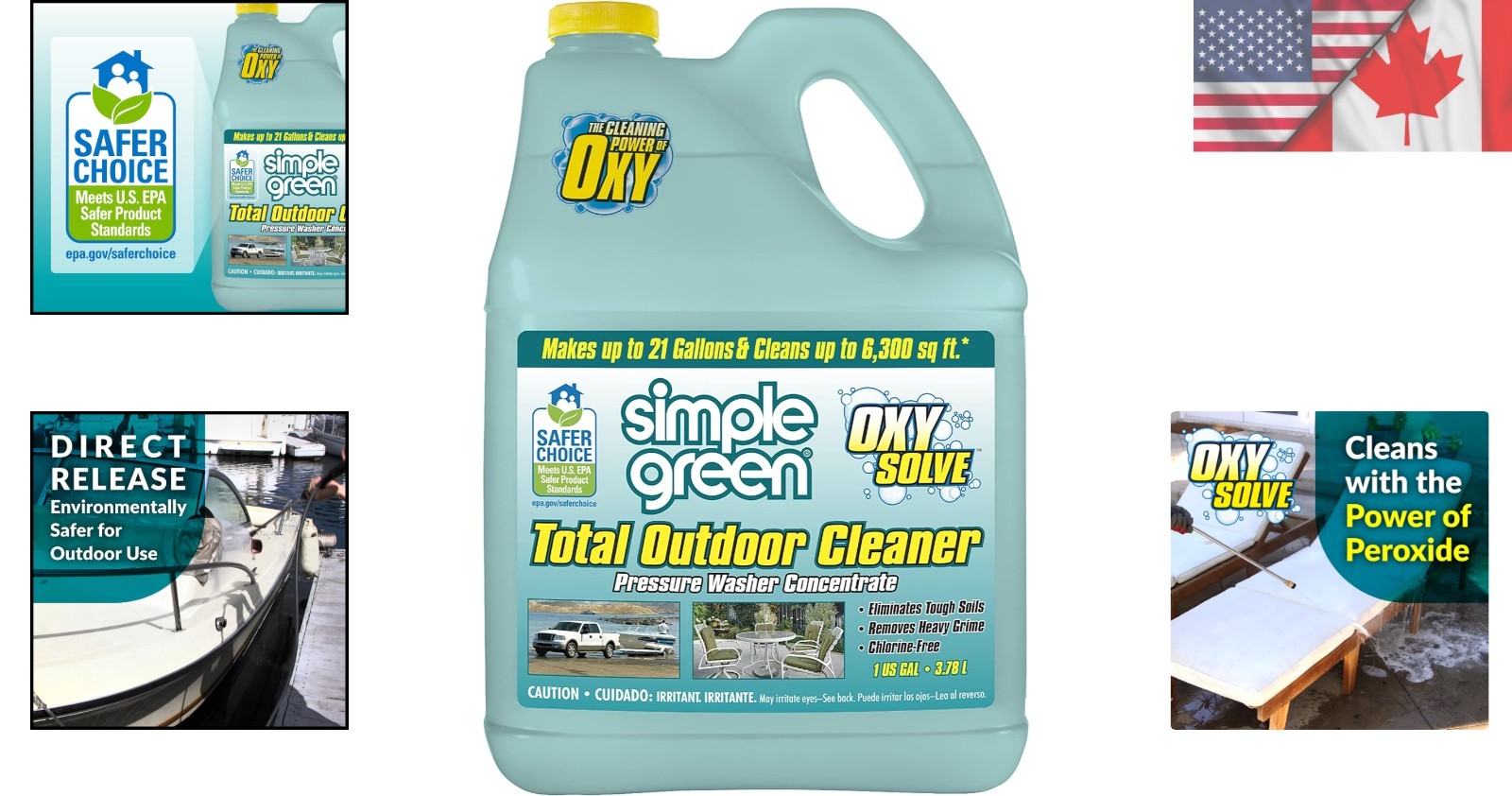 Eco-Friendly Oxy Solve Pressure Washer Cleaner – 1 Gal, Removes Tough Stains