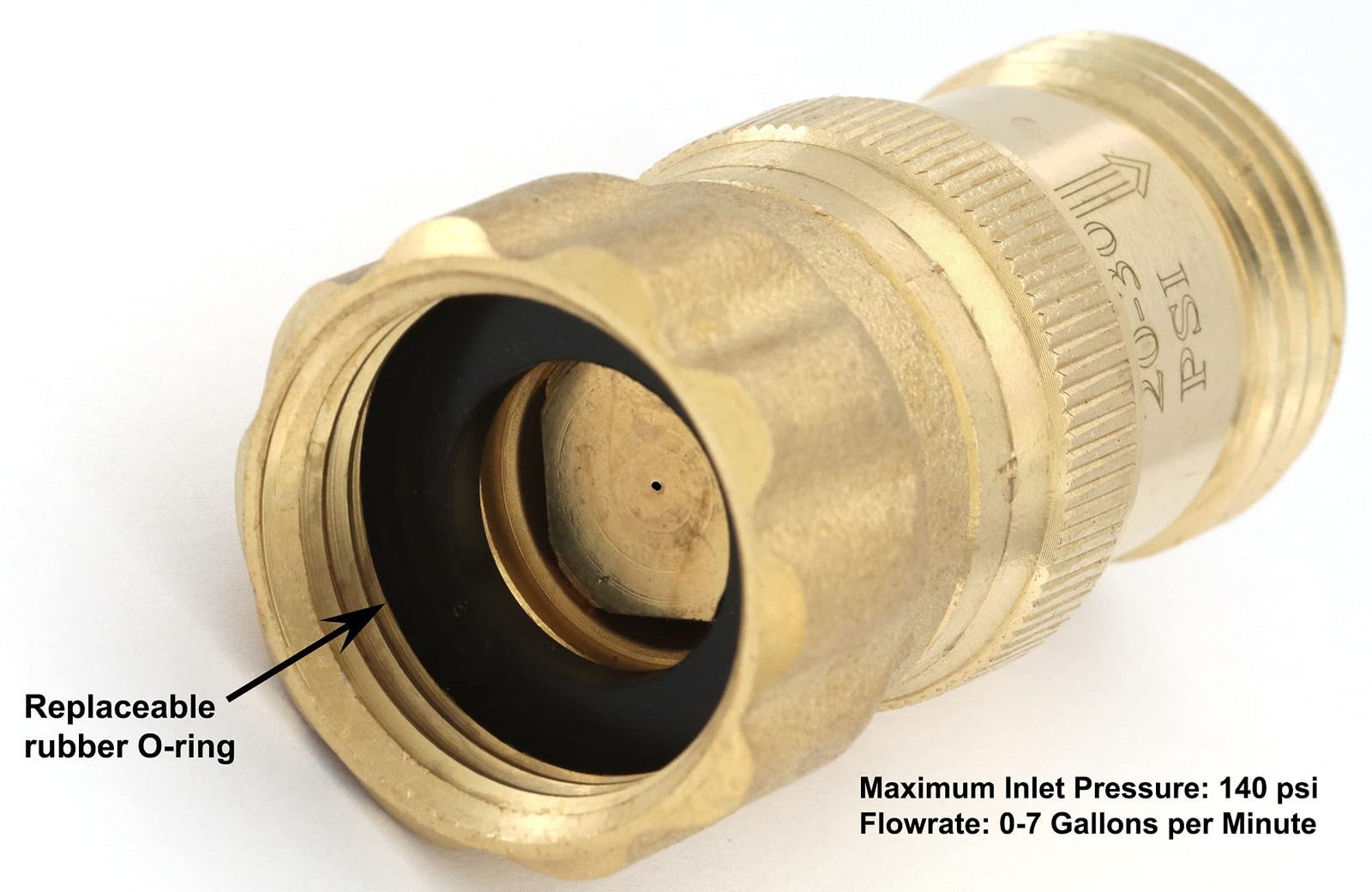 Lead-Free Brass 20-30 psi Water Pressure Reducer Regulator, 3/4 inch Hose Thr…