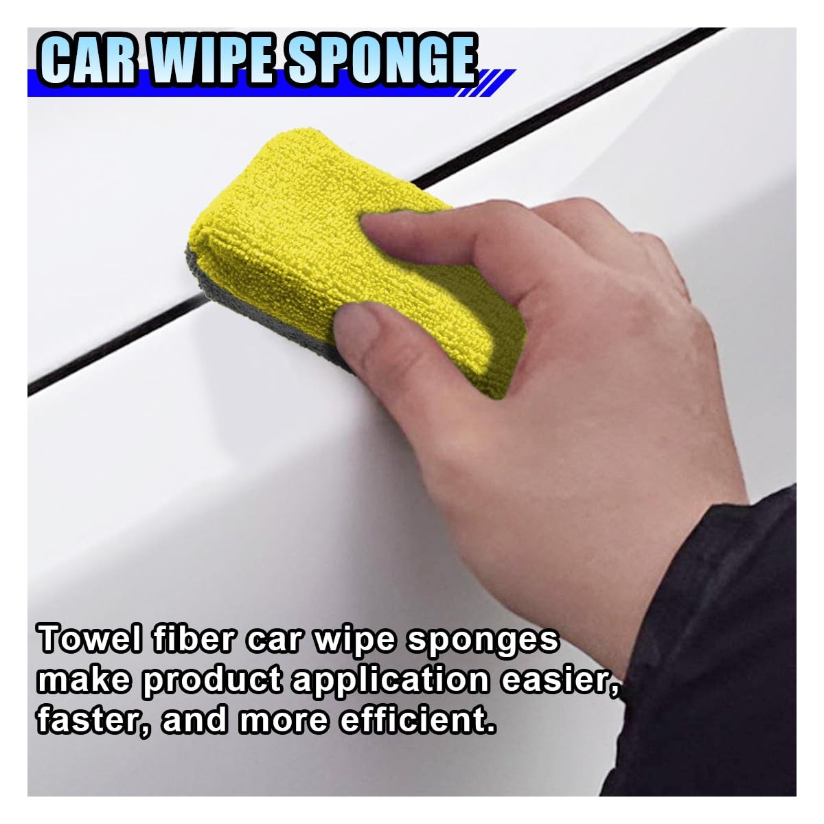 12PCS Ceramic Coating Applicator Sponge, 4.13” x 1.84” Microfiber Car Detai…