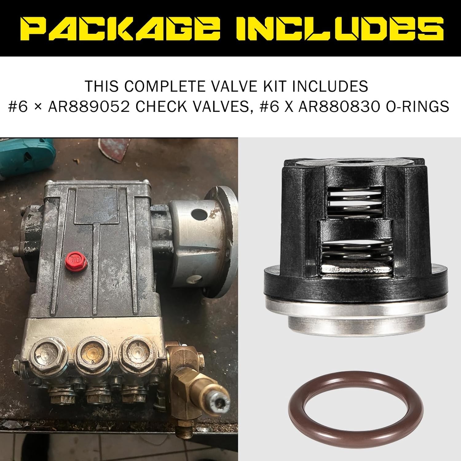 AR1828 Check Valve + AR1857 Packing Kit for Annovi Reverberi 18mm XR RK RKV RKA