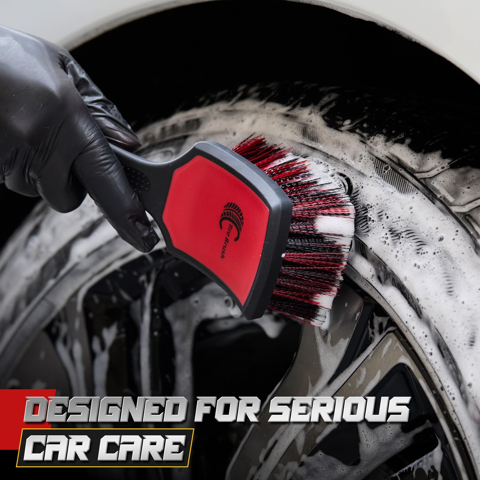BMLEI Wheel & Tire Brush Set, 2 Pack Car & Cleaner Red&black