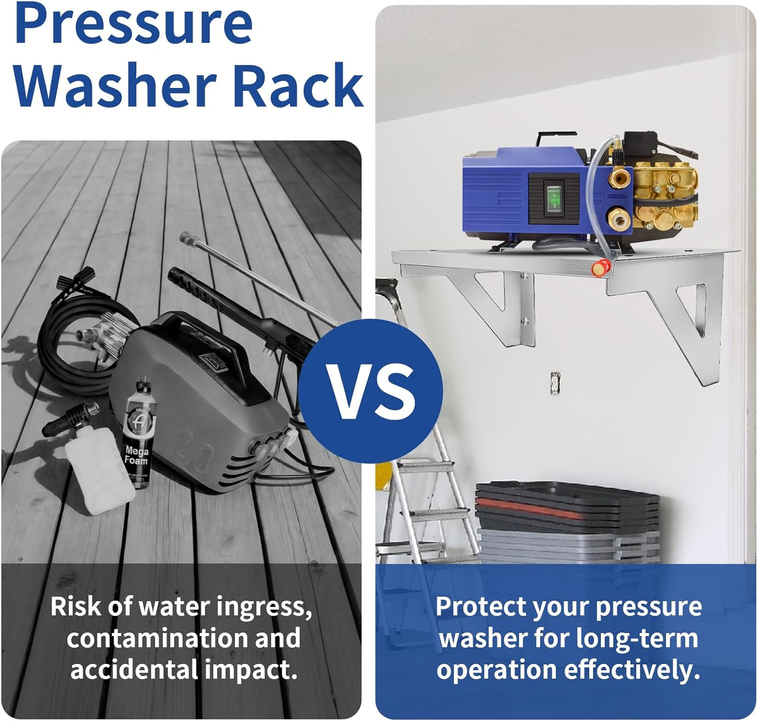 Stainless Steel Pressure Washer Shelf – 20″ X 10″, Heavy Duty Electric Pressure