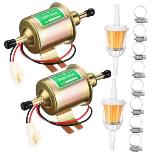 2 Pcs Electric Fuel Pump Kit 12v Universal Low Pressure 4-7 Psi Gas Gold