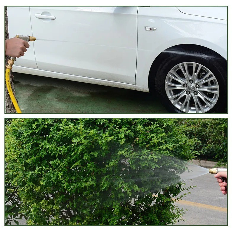High Pressure Water Spray Gun Metal Brass Nozzle Wash Hose Pipe Car Garden Lawn
