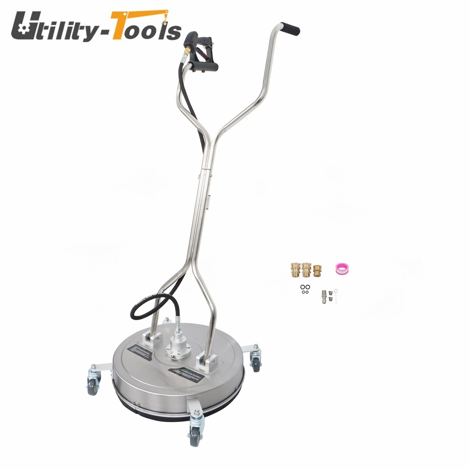 20 Inch Pressure Washer Surface Cleaner Dual Handles 6000PSI Stainless Steel