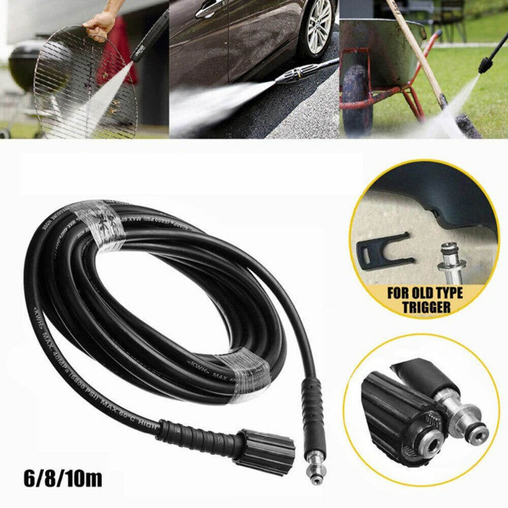 1X 6M/8M/10M High Pressure Washer Extension Hose Pipe Cleaner Replacement Kit