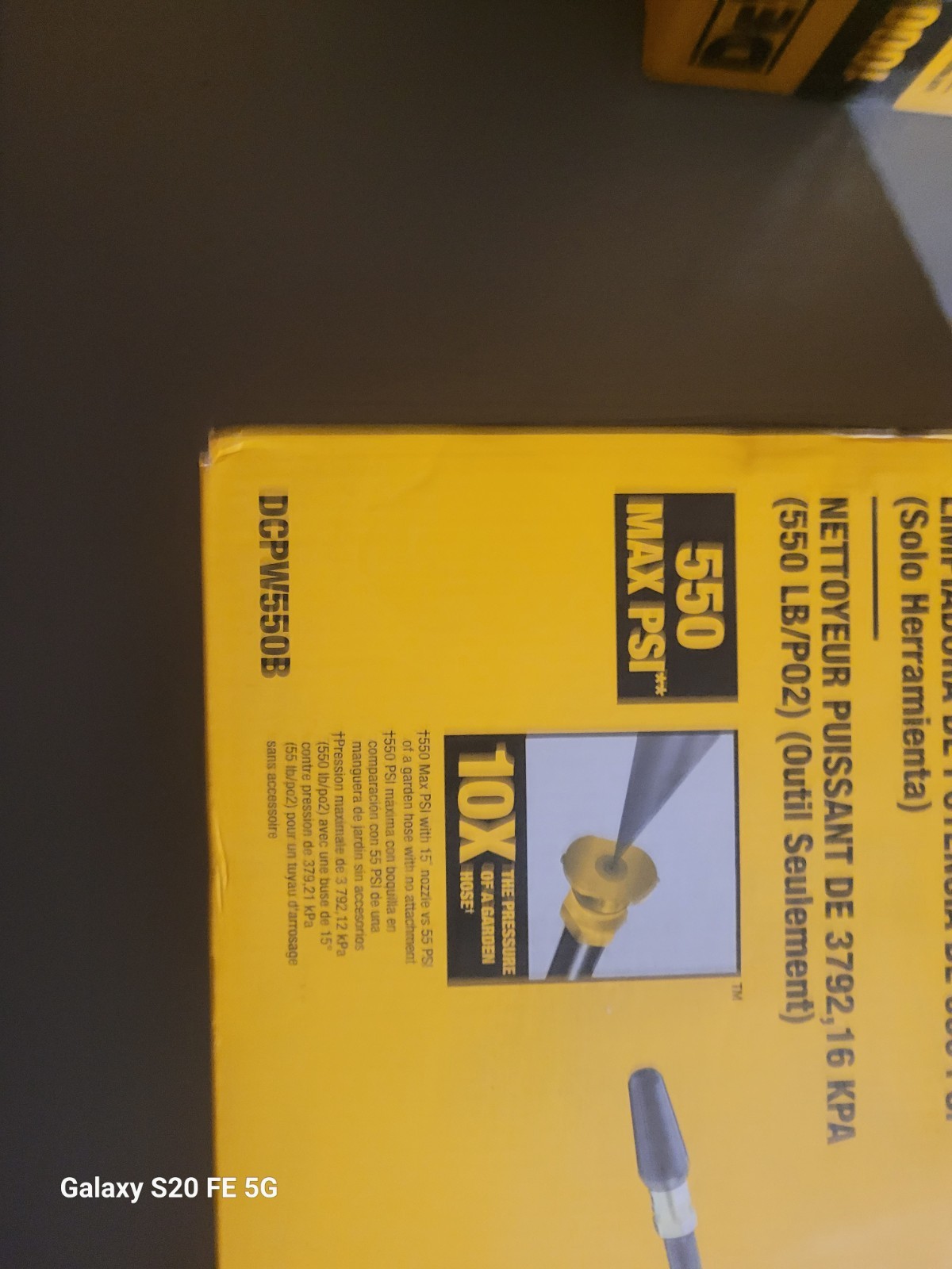 DEWALT 20V MAX 550 PSI Cold Water Power Cleaner (TOOL ONLY) DCPW550B
