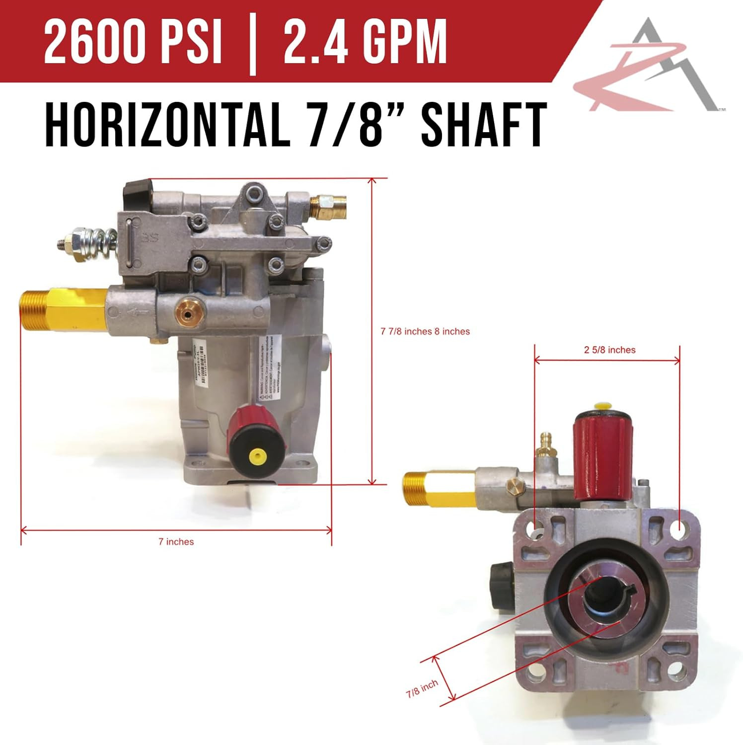 Pressure Washer Pump Replacement for Powerstroke PS80903A with 7/8″ Horizontal S