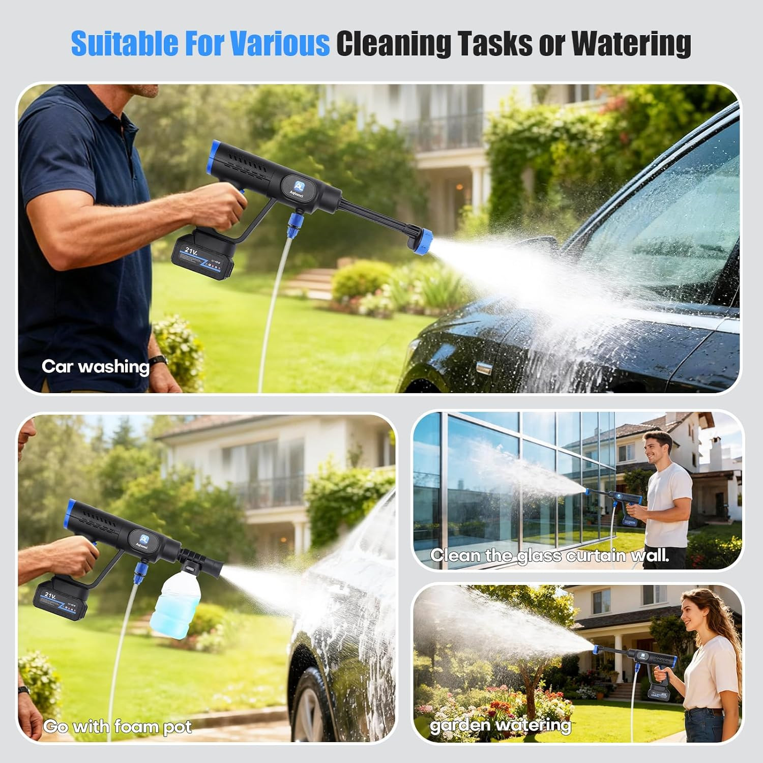 Cordless Portable Cleaning Tools, Brushless Portable Power Machine with LCD Disp