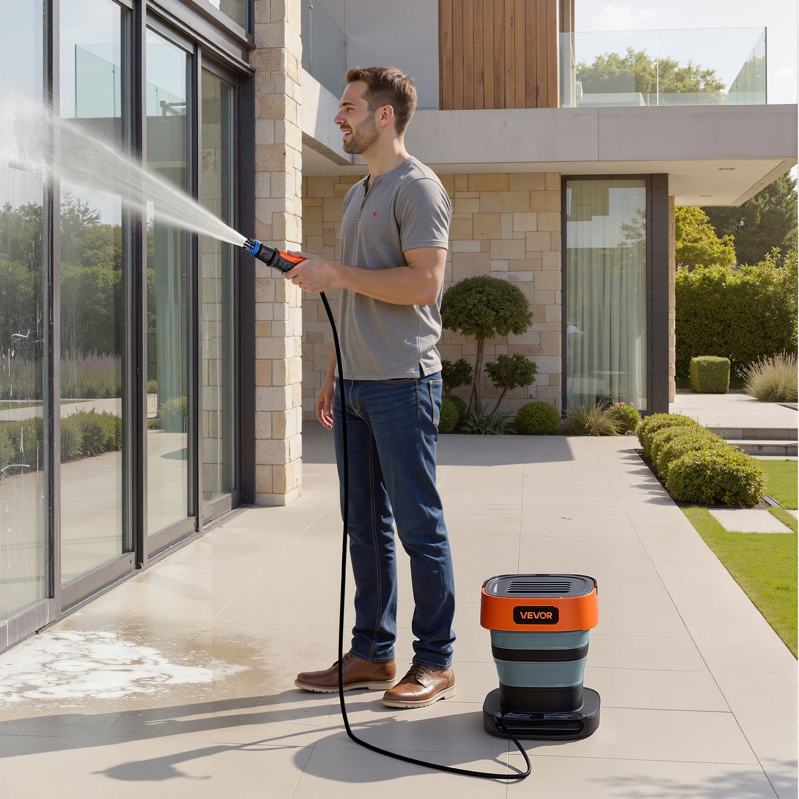 Cordless Pressure Washer 109 PSI 0.79 GPM w/ Tank, Hose, Type-C Portable
