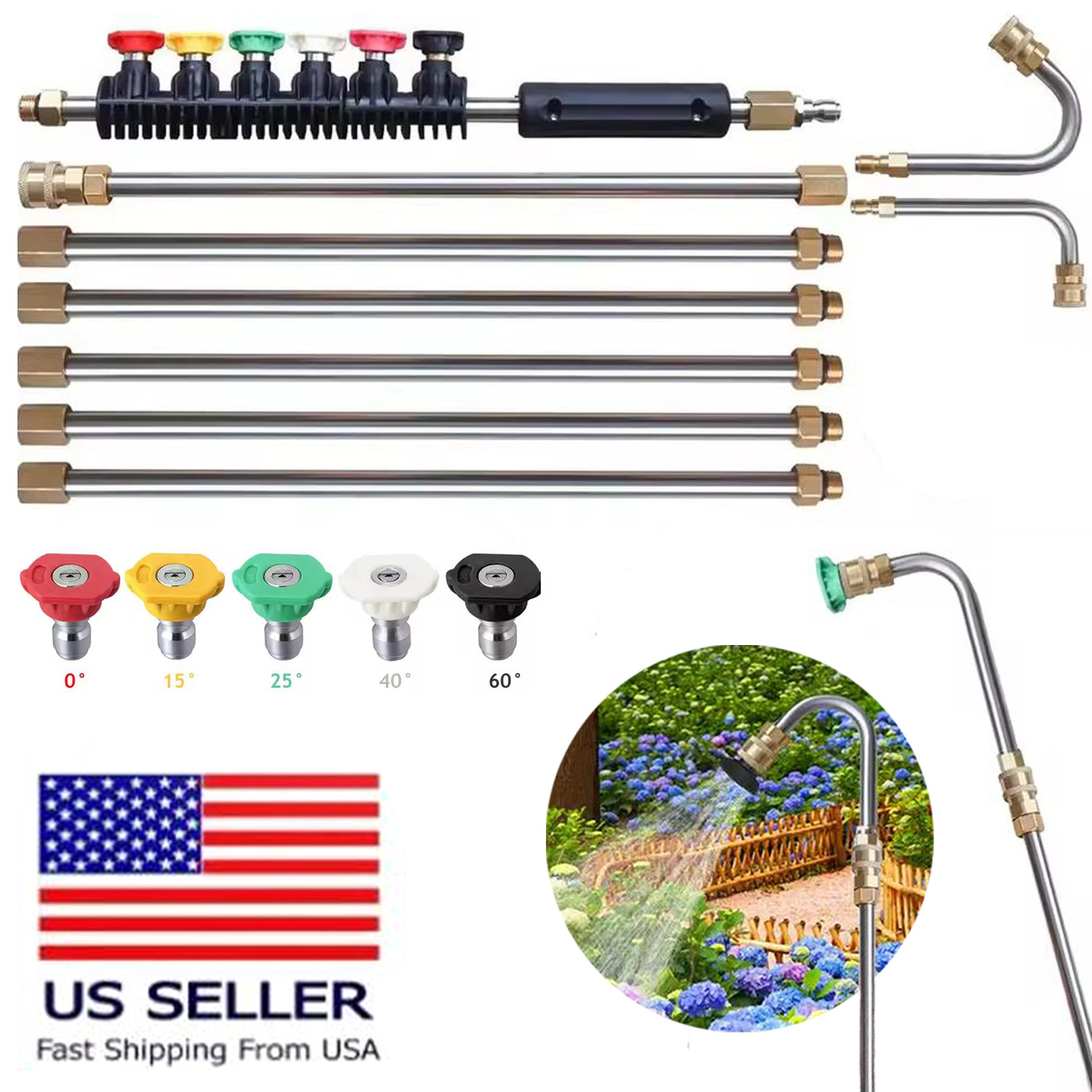 9PCS/SET Pressure Washer Extension Wand, Replacable Upgraded Power Washer Lance