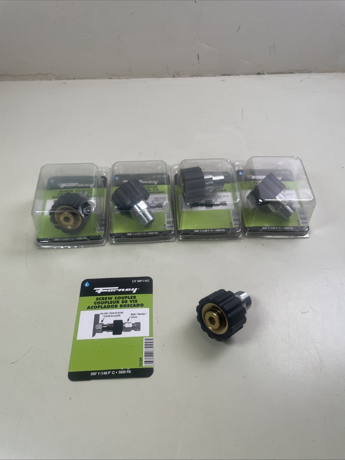 Forney 75109 5800 PSI 3/8” MNPT x M22 Screw Coupler Coupling (5 Pack)