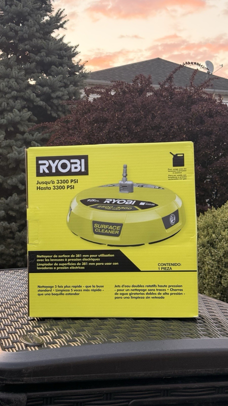 RYOBI Green 15 Inch Surface Cleaner for Gas Pressure Washer RY31SC01 3300 Psi