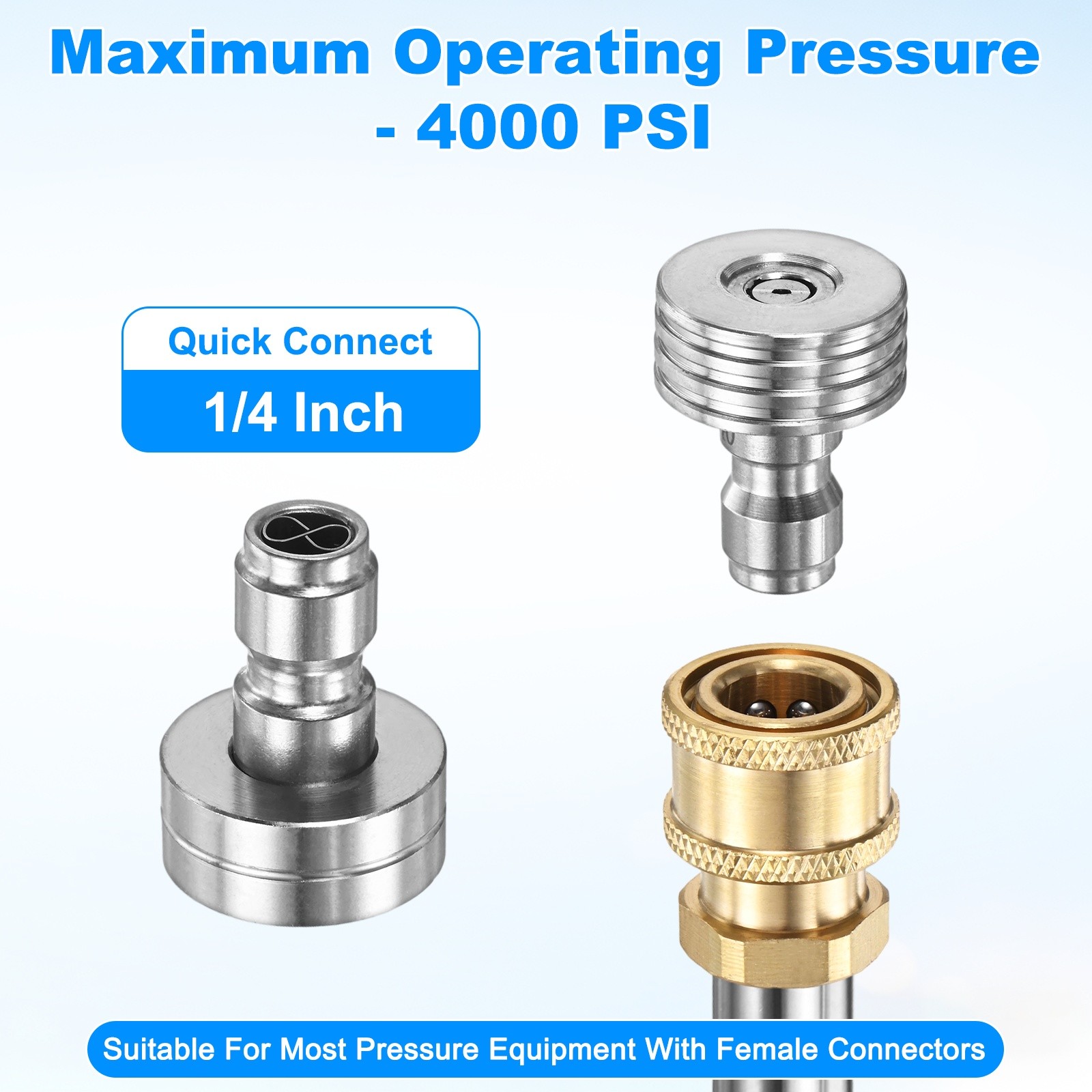 1-Pack 25 Degrees Pressure Washer Nozzle Tips, 1/4 Inch Quick Connect, 1.200mm