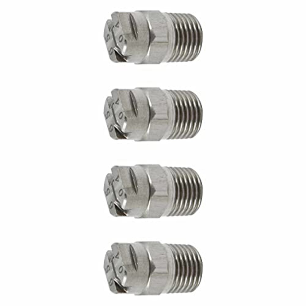 Fan Pattern Spray Nozzle 65 Deg Stainless Steel for Pressure Washer 4pcs