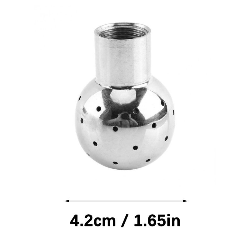 Smooth Surfaces Steel Cleaning Nozzle Sprayer Ball With Fixed Internal Thread
