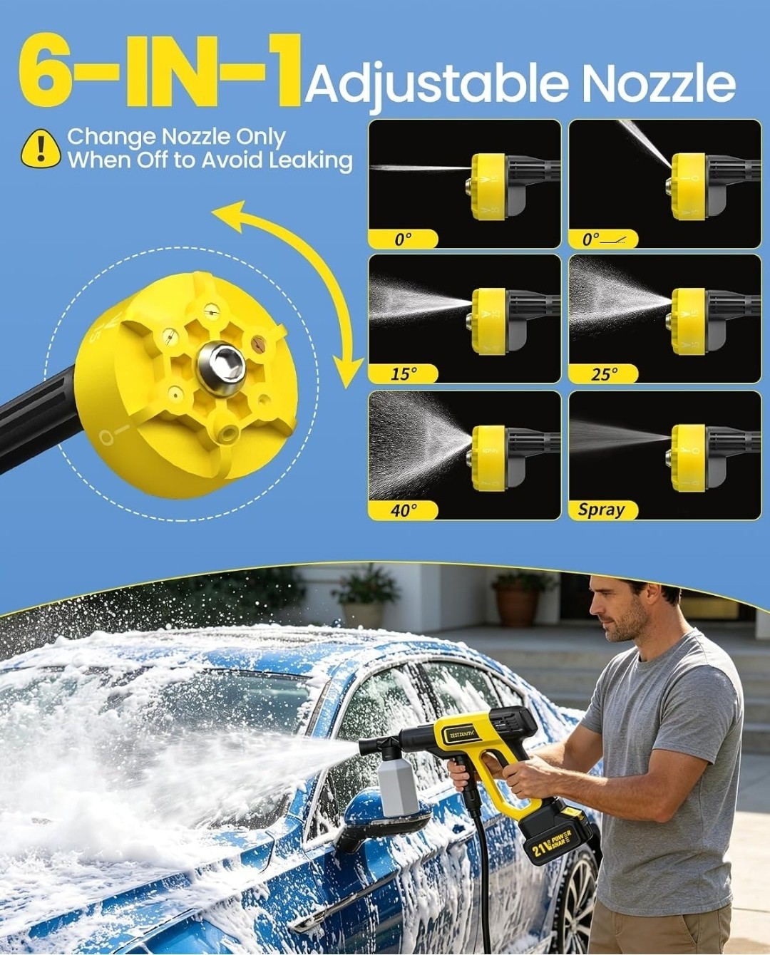 Cordless Portable Washer, Battery Operated Handheld Washer with 21V Battery &…