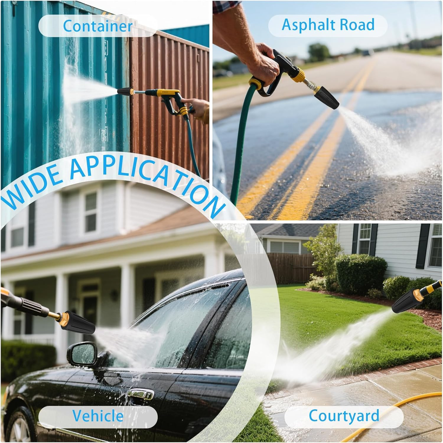 High-Performance 360° Rotating Turbo Nozzle for Pressure Washers, 4000 PSI