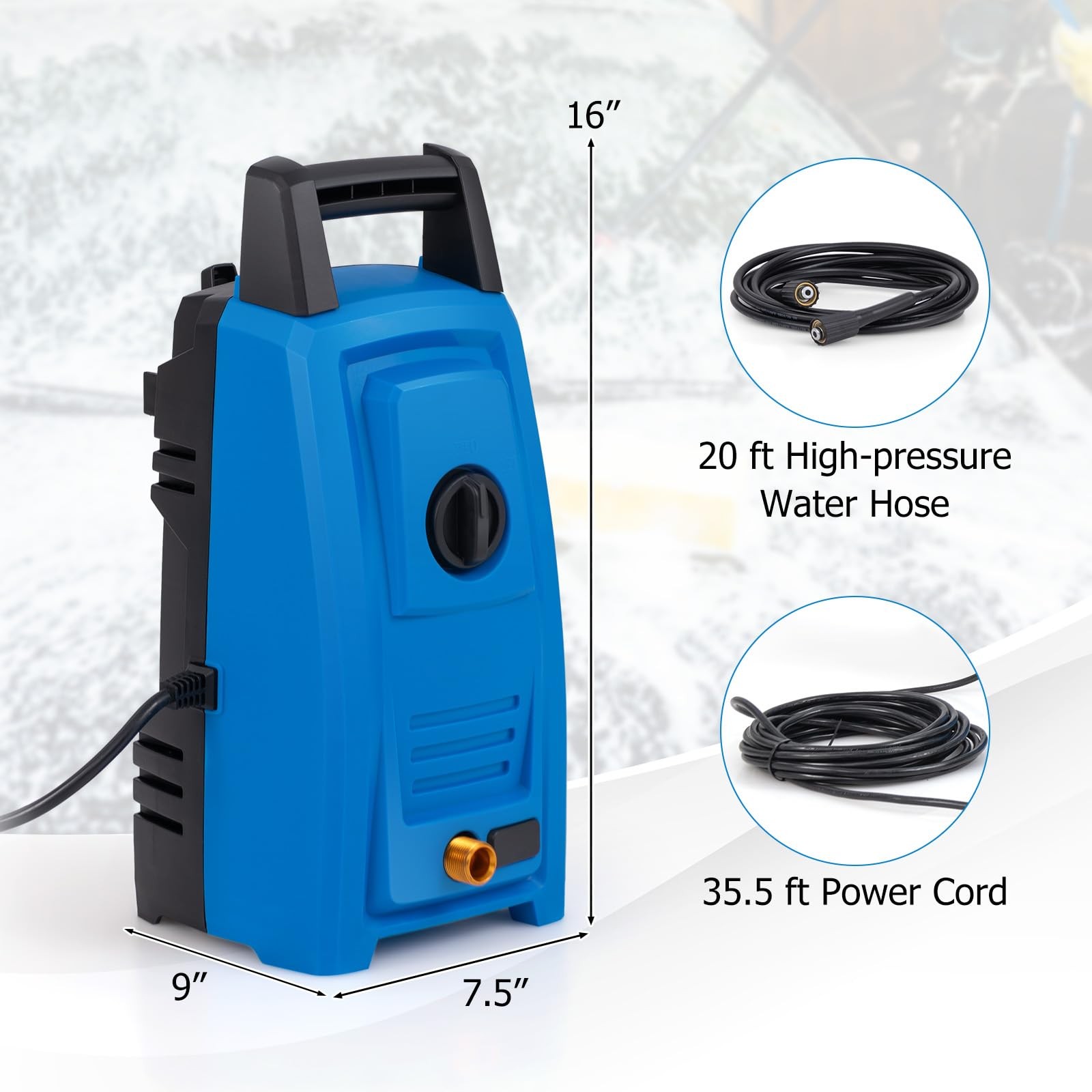 Costway Electric Pressure Washer Max 1900 Psi 1.8 Gpm Power Washer 4 Nozzles