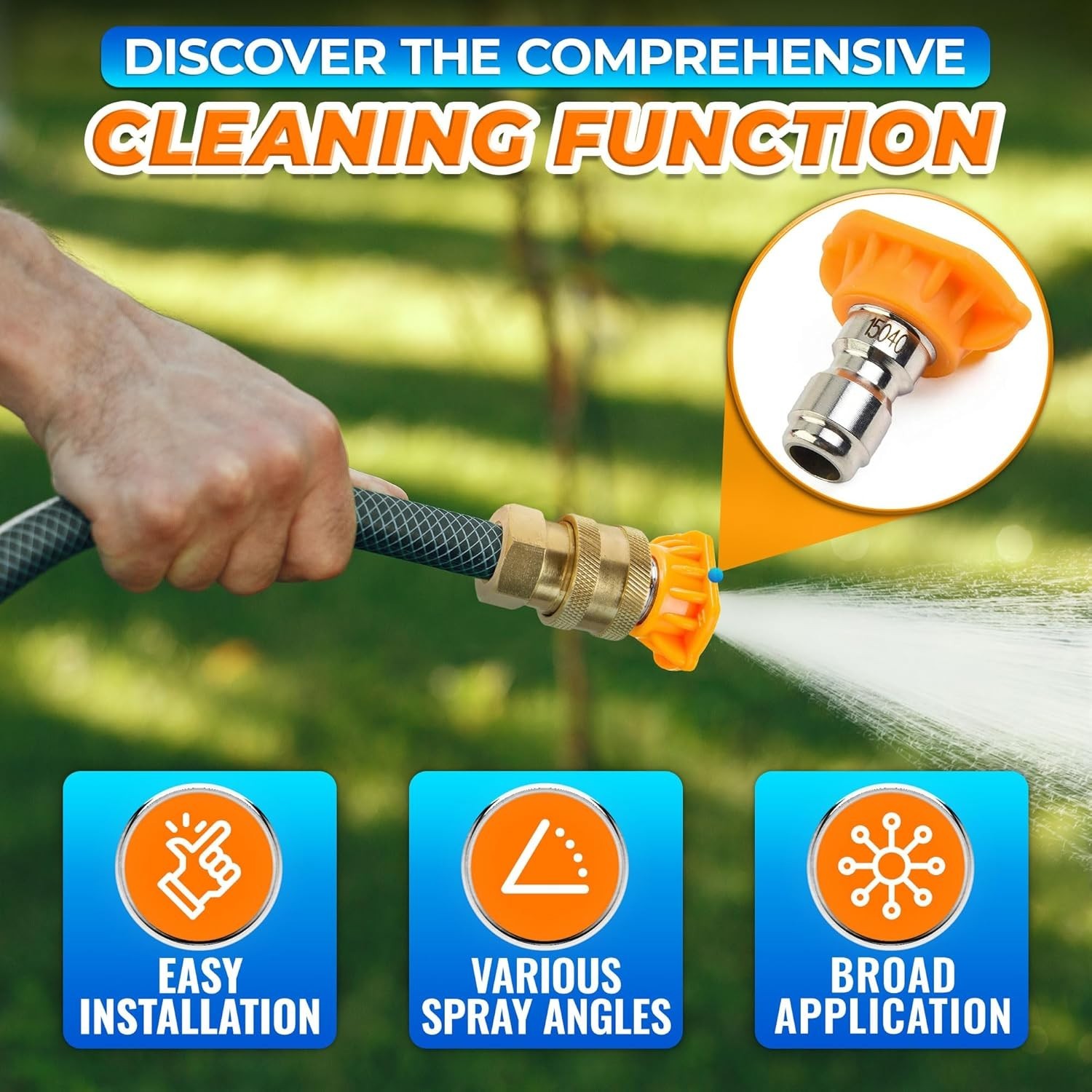 Pressure Washer Tips Set of 5 – Quick-Connect Foam Sprayer, Rust-Resistant & …