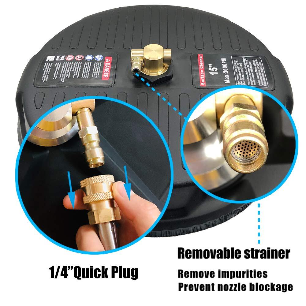 15/18/20’’ Pressure Washer Surface Cleaner 4000 PSI w/ 1/4 Quick Connector, Wand