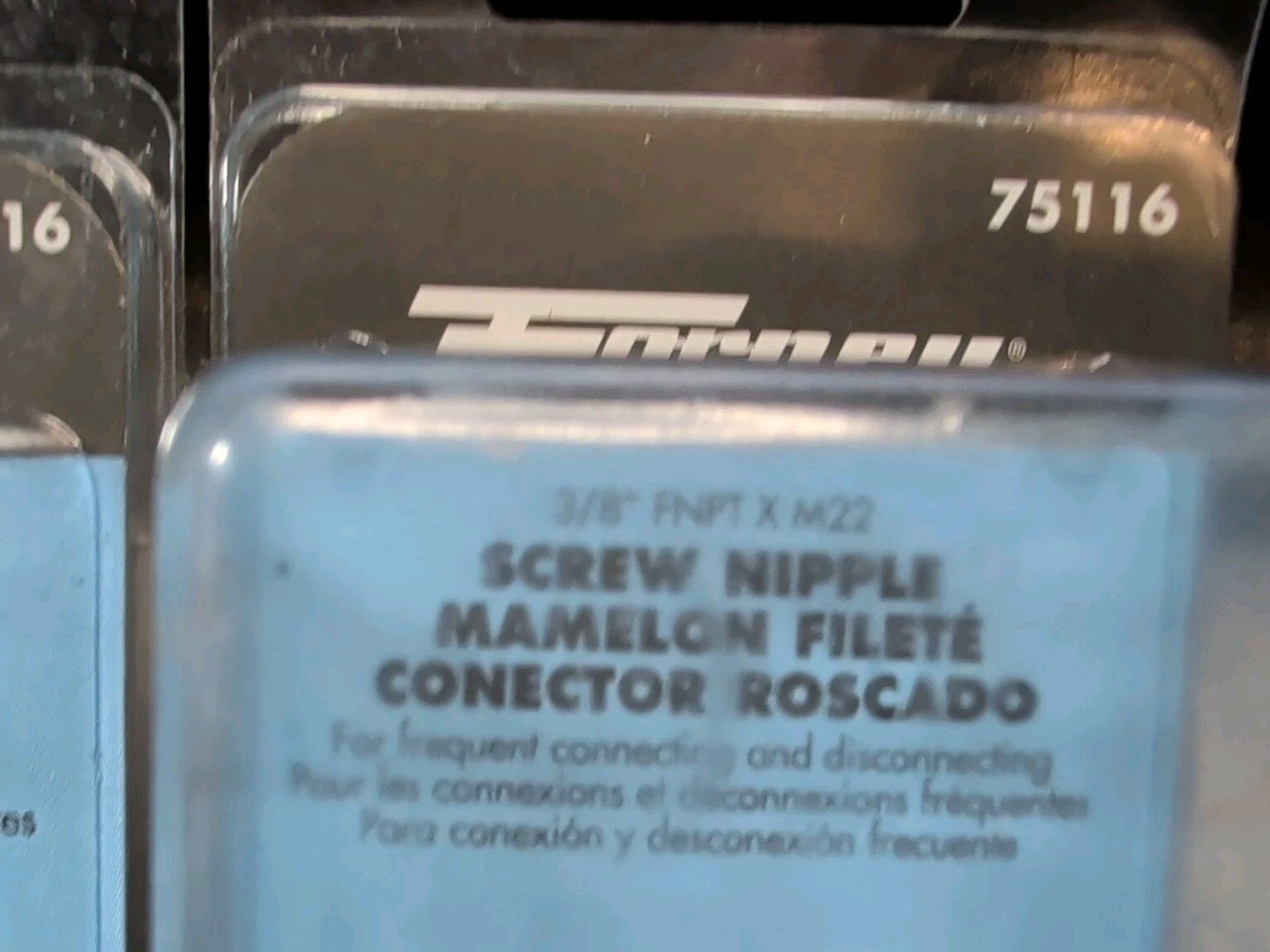 Lot Of 3 Forney 75116 Pressure Washer FNPT Screw Nipple, M22M to 3/8″ FNPT
