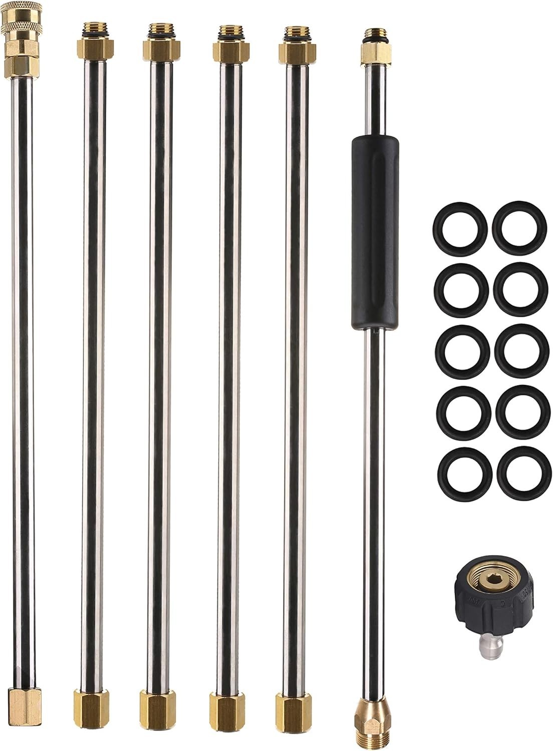 Versatile 90-Inch Power Washer Extension with Stainless Steel & Brass Fittings