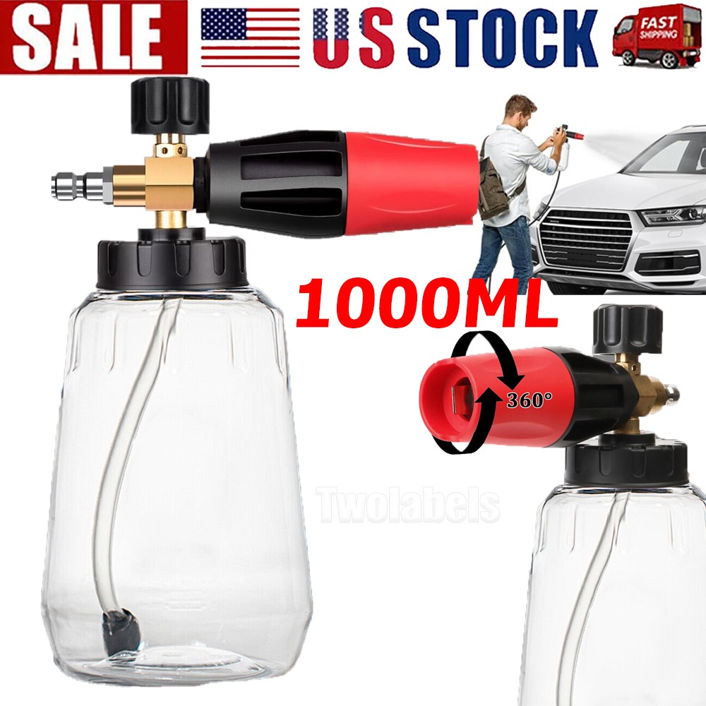 Snow Foam Lance Cannon Soap Bottle Sprayer For Pressure Washer Gun Jet Car Wash