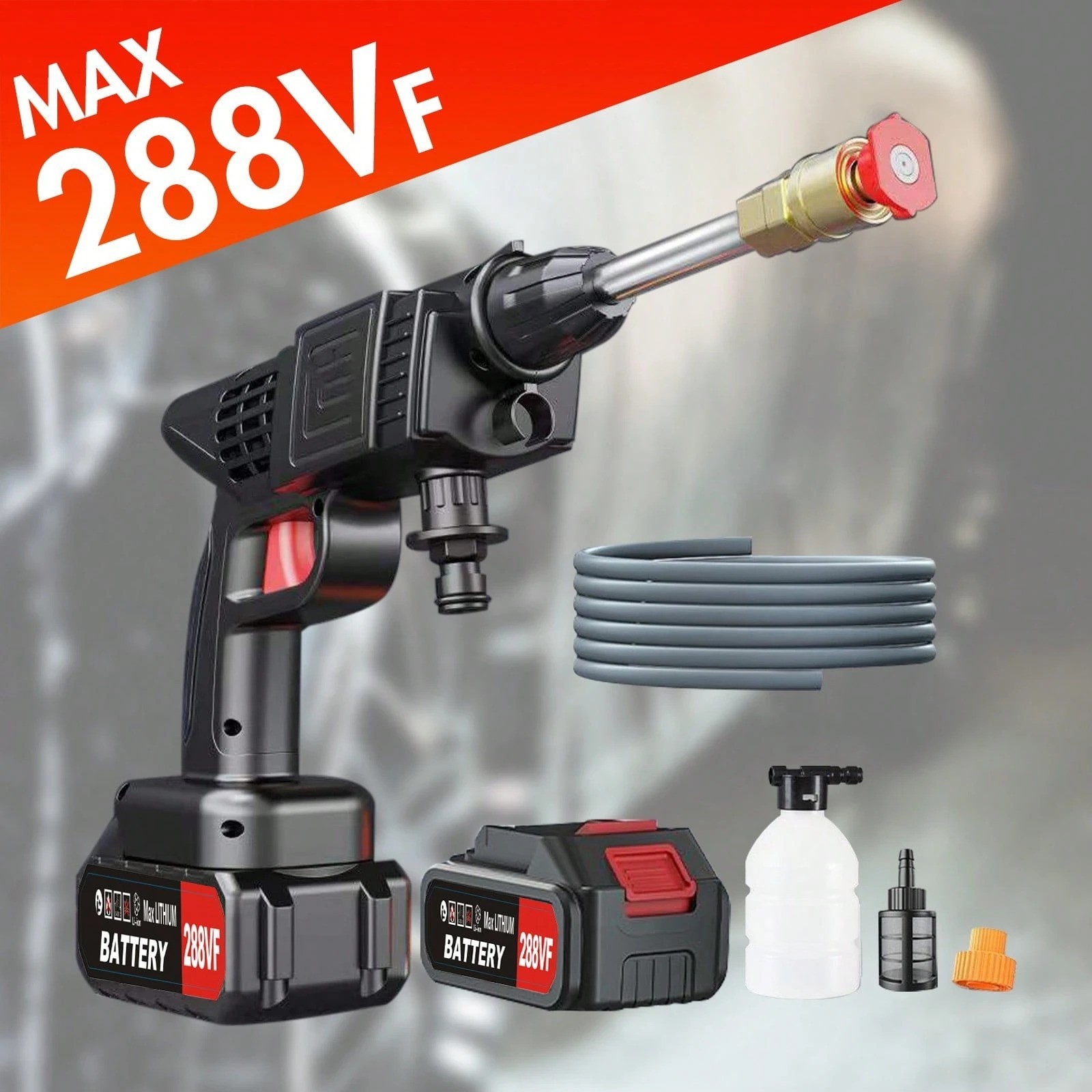 Cordless Portable Power Washer High Pressure Water Gun Battery Operated
