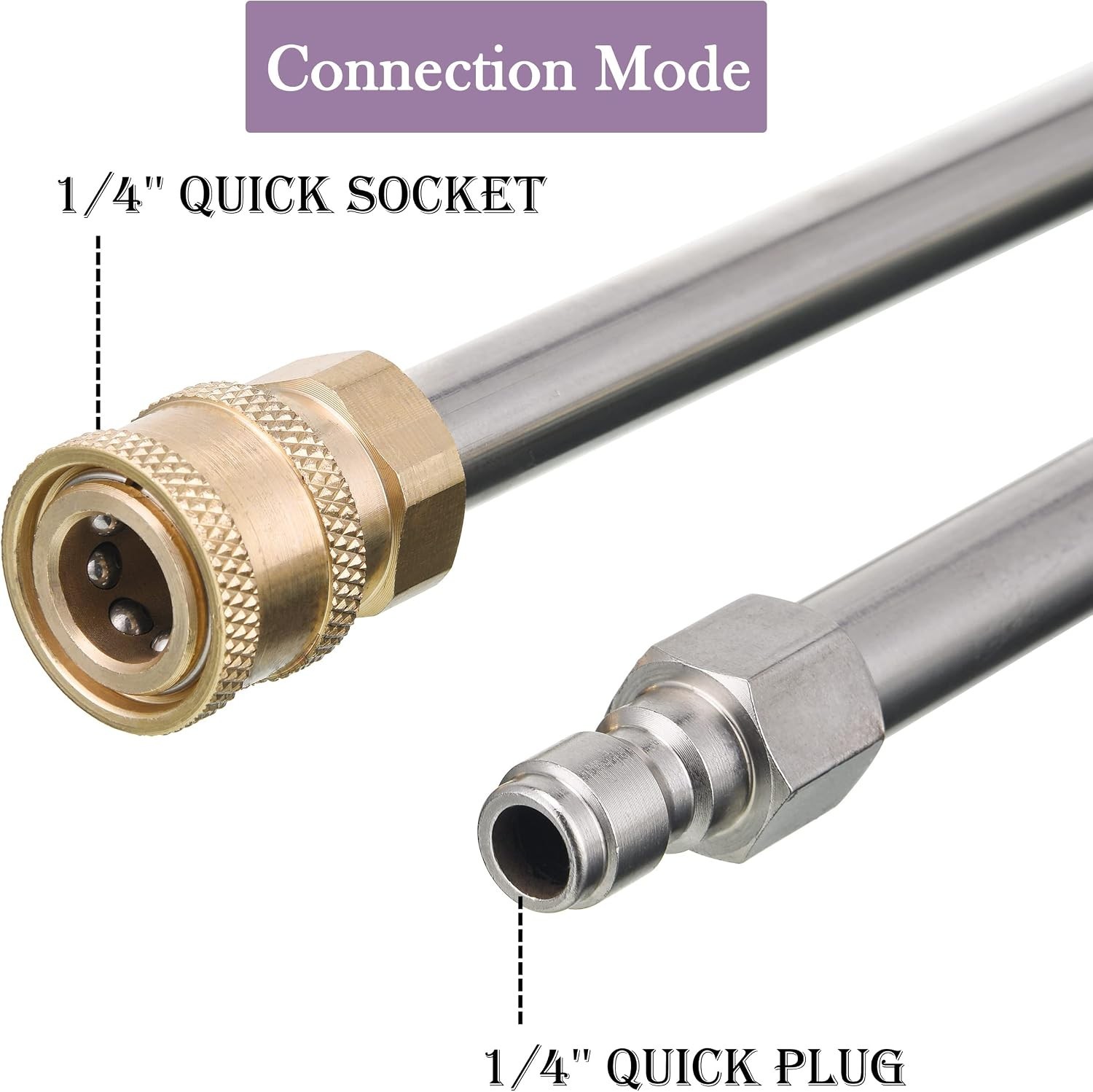 Adjustable 34-Inch Cleaning : 17-Inch Stainless Steel Power Washer Wand Set