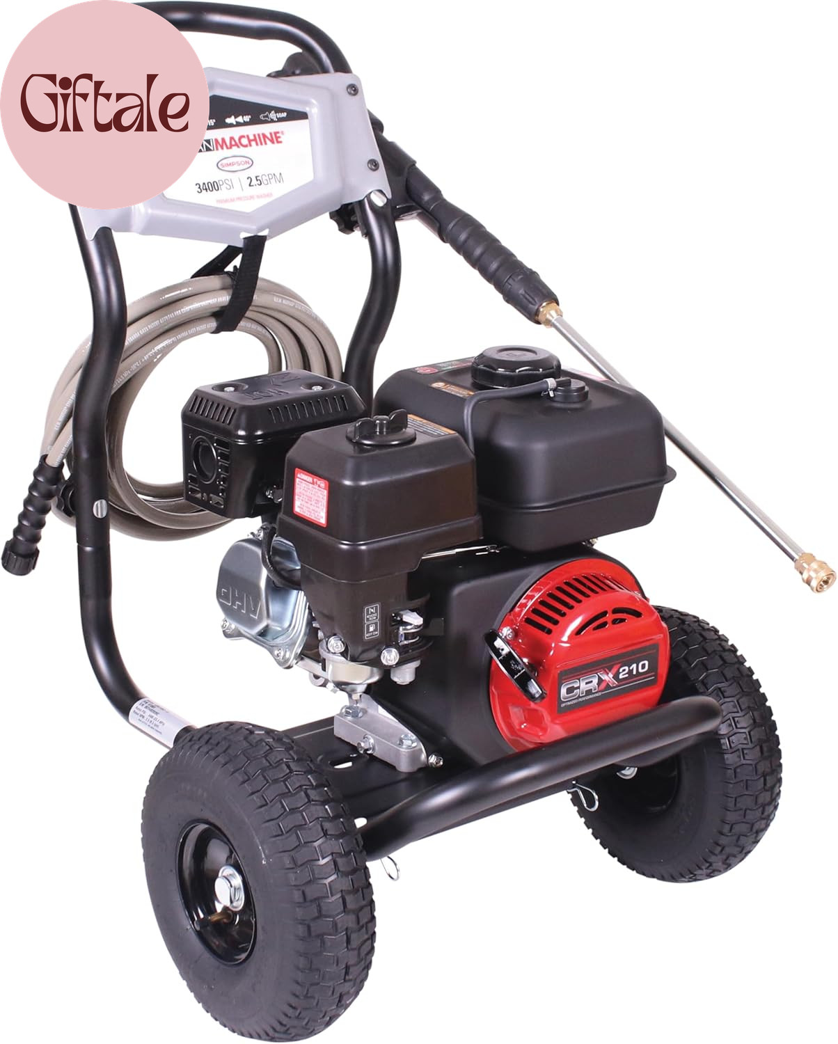 3400 PSI Gas Pressure Washer, 2.5 GPM Residential Power Washer, Cold Water, 25′
