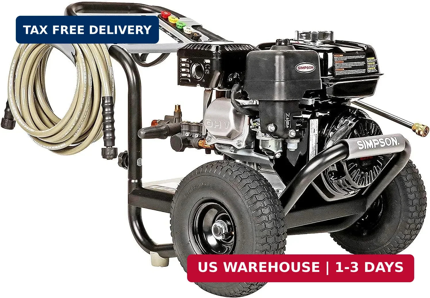 SIMPSON Cleaning PS3228 PowerShot 3300 PSI Gas Pressure Washer, 2.5 GPM, Honda G