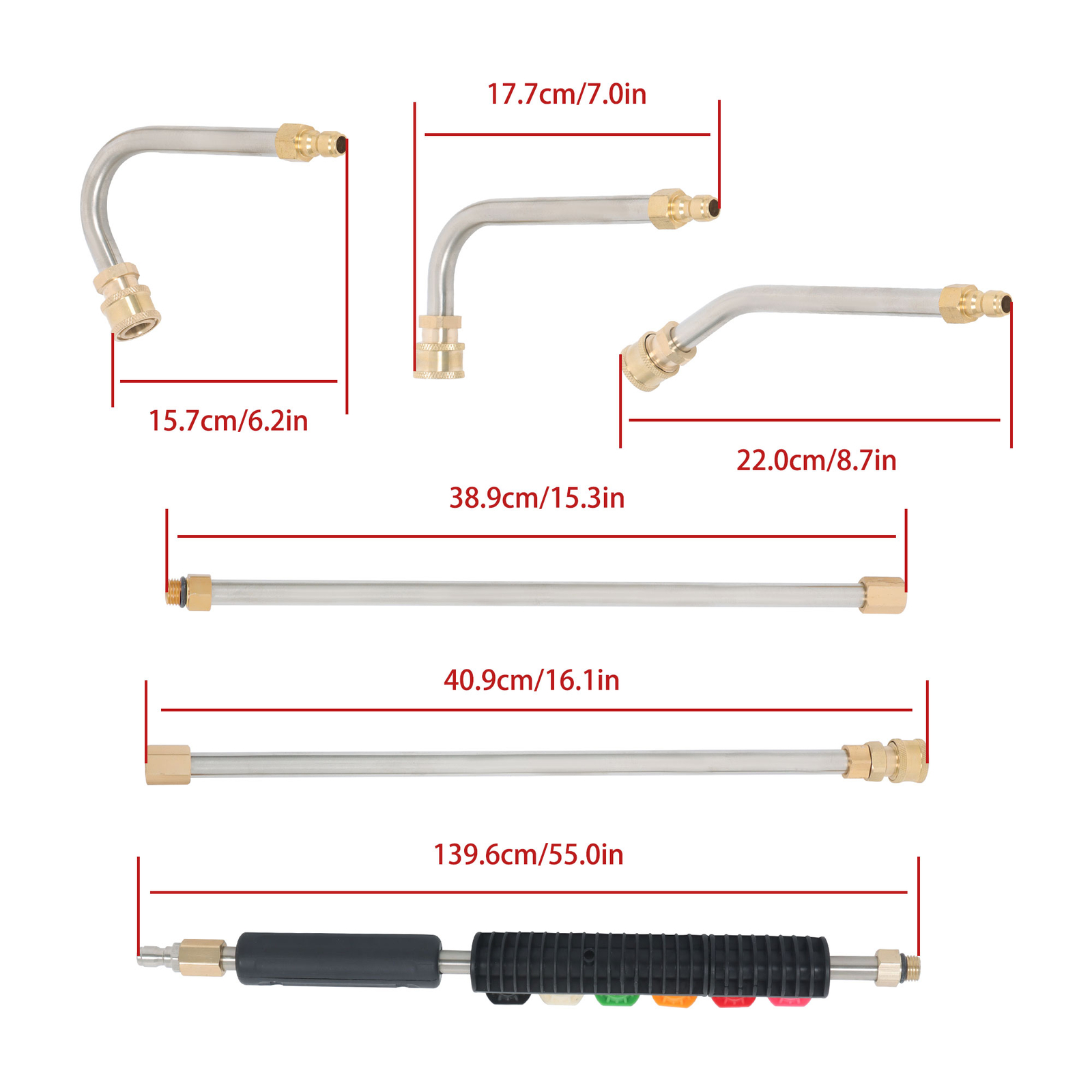 LABLT 9 Set of Pressure Washer Extension Wand, Replacable Upgraded Washer Lance