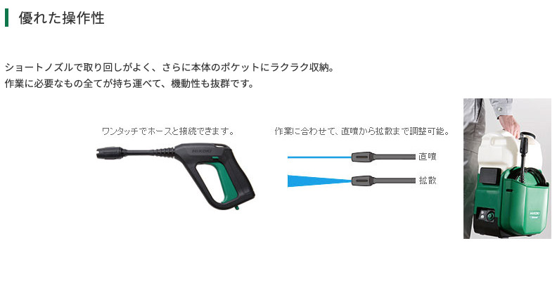HIKOKI 18V/14.4V Electric Pressure Washer AW18/14DBL 5-mode 2MPa Body Only