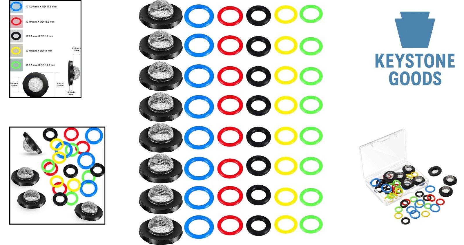 48-Piece Power Pressure Washer Seal & Filter Kit – Stainless Steel & Rubber