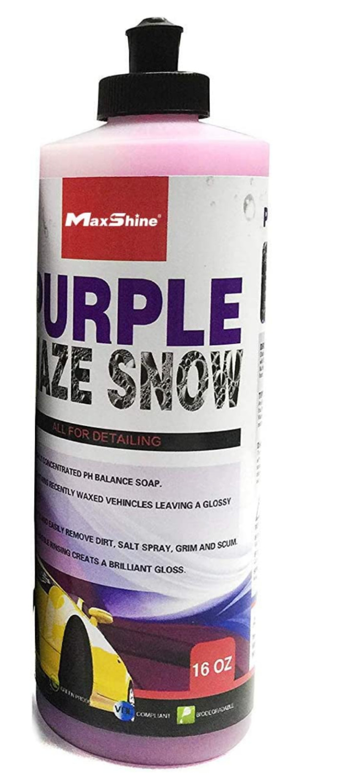 Maxshine Snow Foam Cannon Lance & 16oz Purple Haze Snow Soap -Use w/ Garden Hose