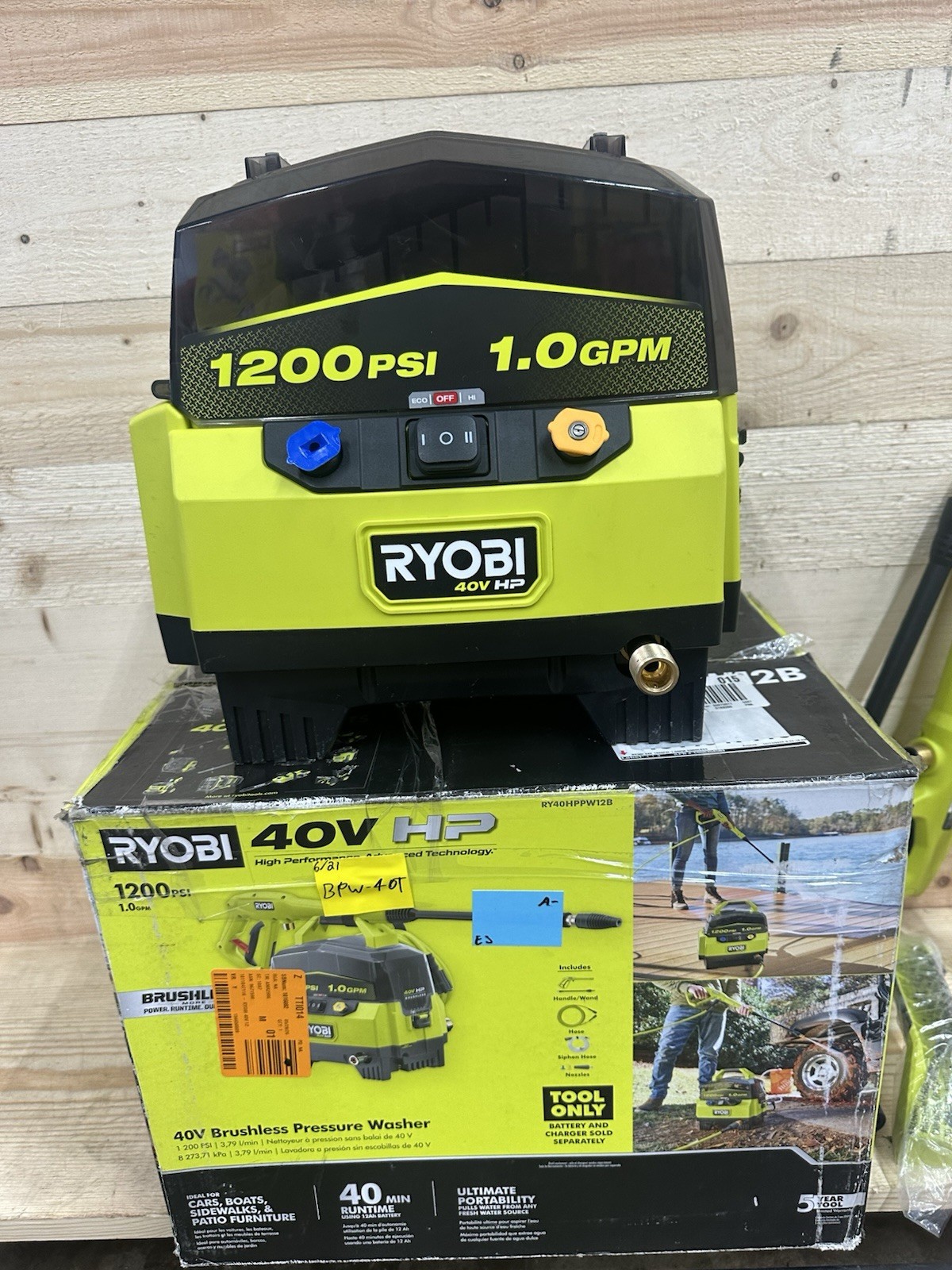 Ryobi 40V Brushless 1200PSI Pressure Washer RY40HPPW12B USED BPW-40T Tool Only