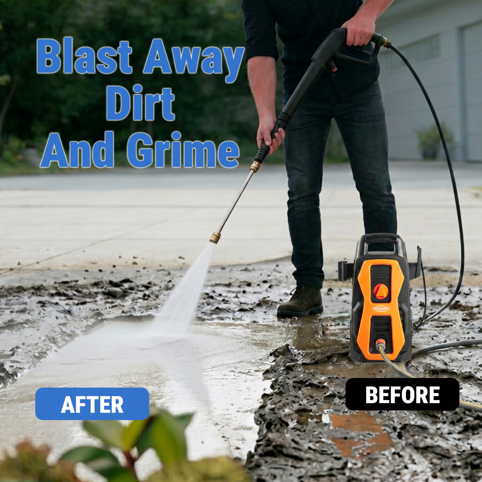 HoldwellS Electric Pressure Washer, 1700 Max PSI 1.76 Max GPM