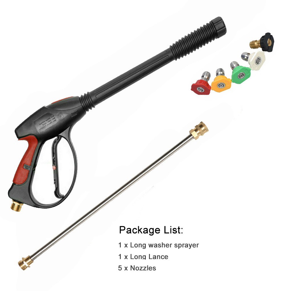 4000PSI High Power Pressure Washer Spray Gun Wand Lance Quick Nozzle Tips Kit