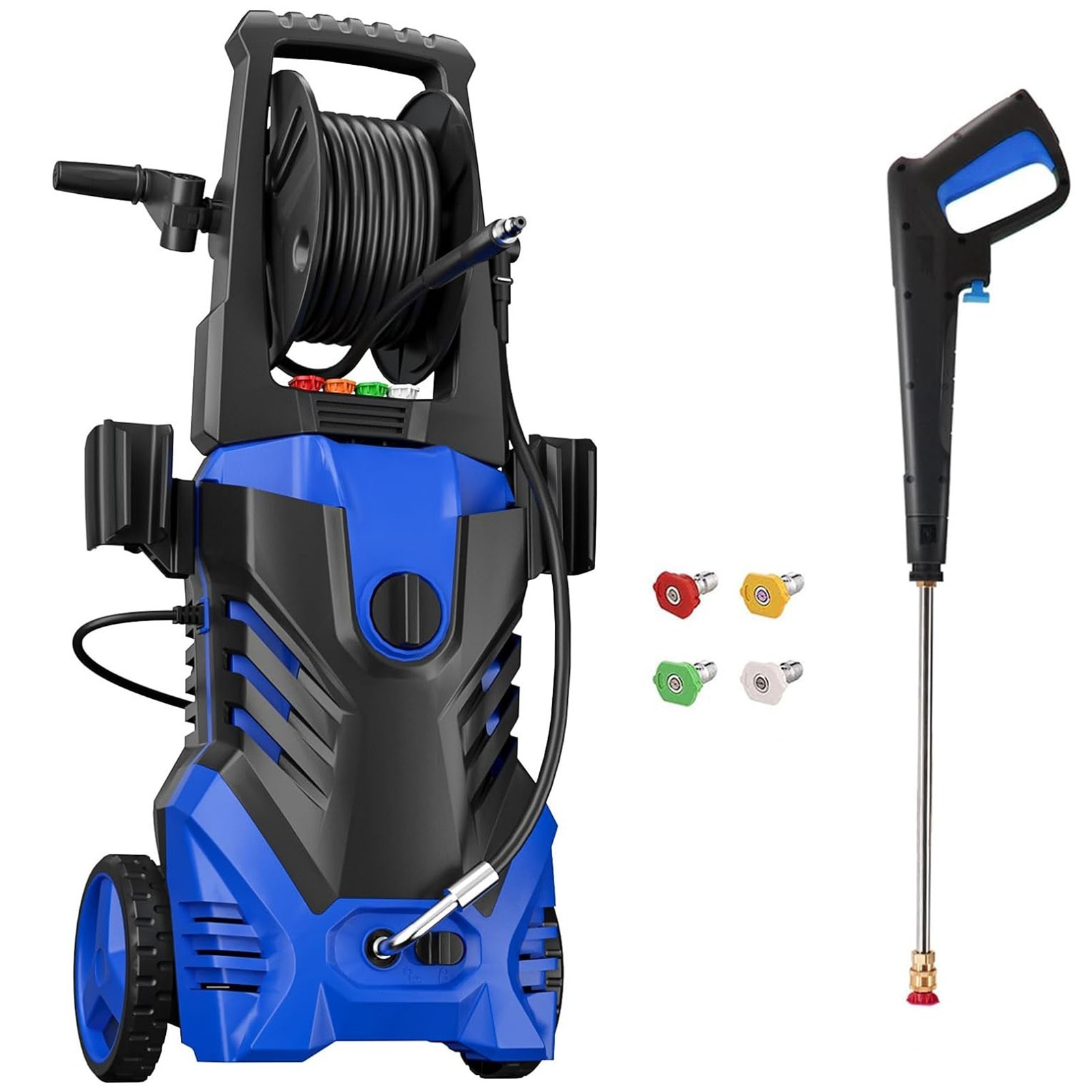 Pressure Washer 4200PSI 2.5GPM, Retractable Hose Reel, 4 Nozzle Tips, for Yard