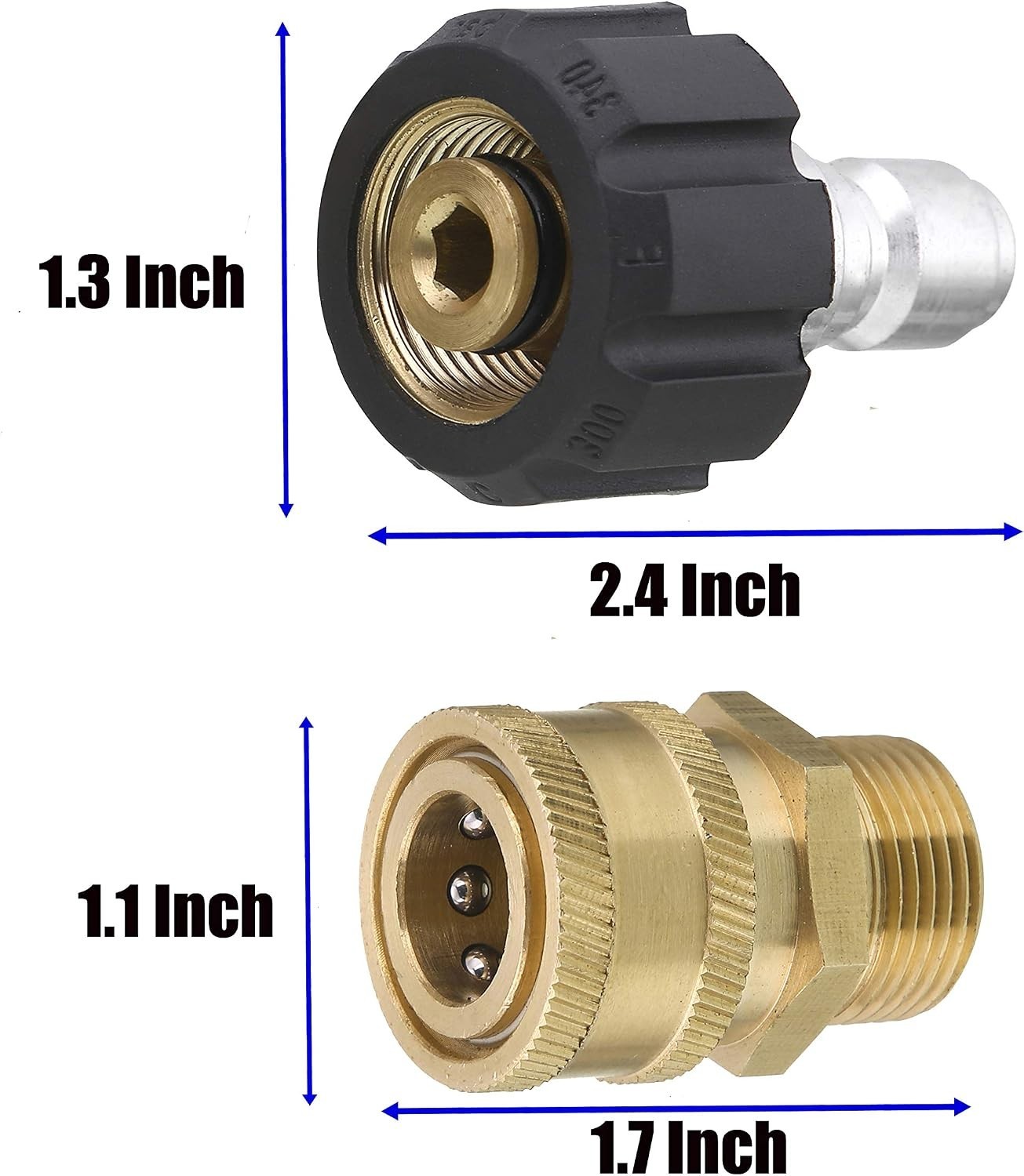 M22 14mm to 3/8″ Quick Connect Adapters for 5000 PSI Pressure Washers