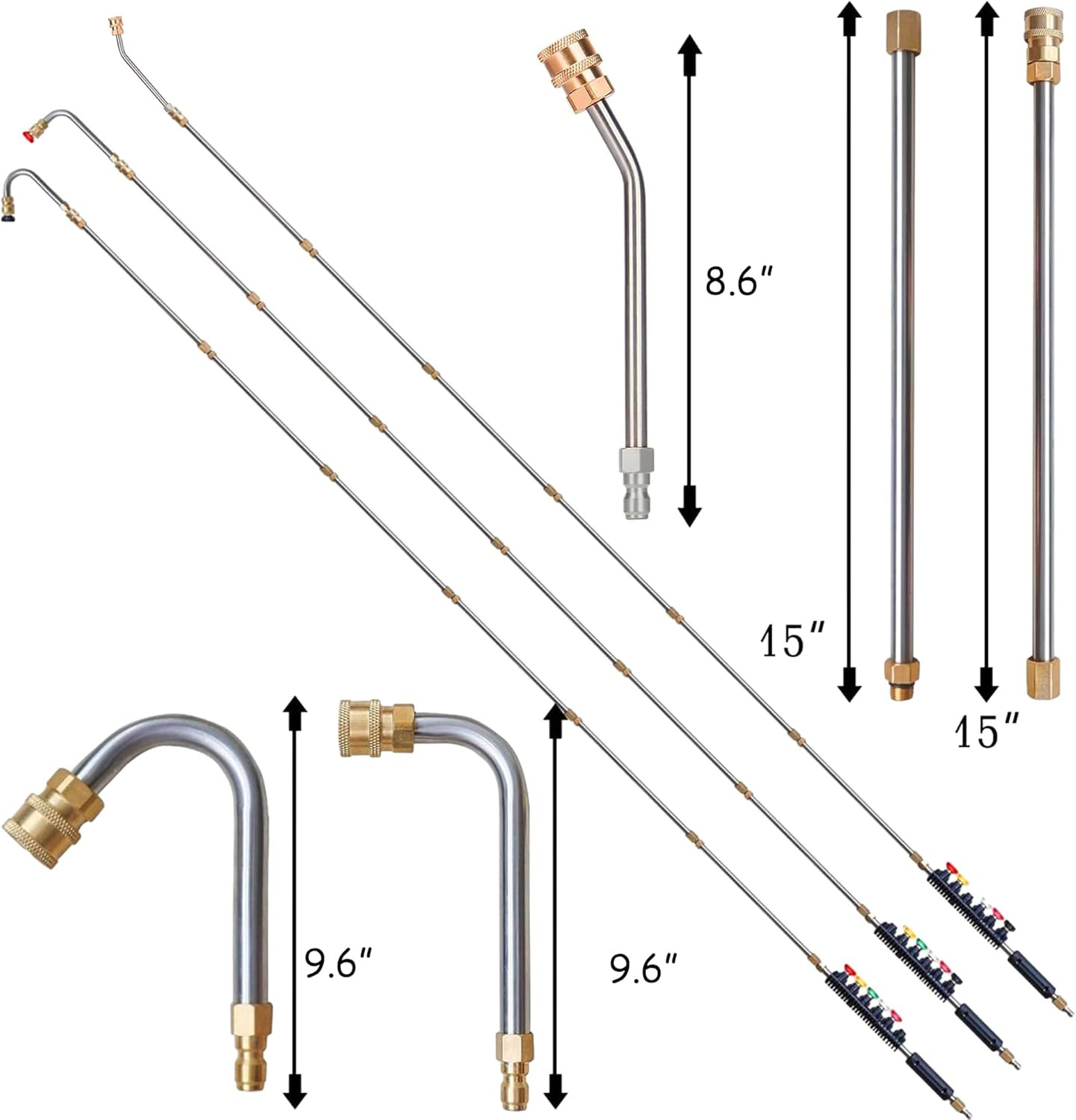 9 Pack Pressure Washer Extension Wand Upgrade Power Washer Lance with 6 Nozzle T