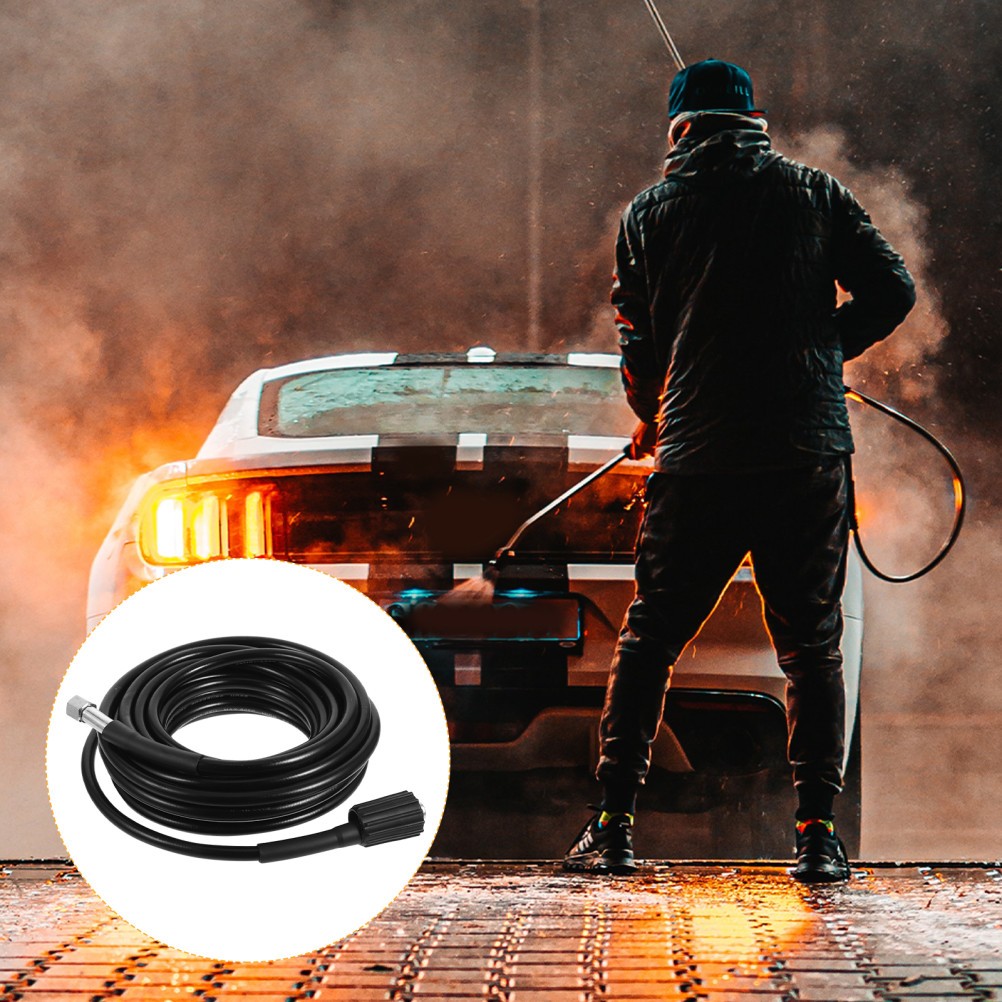 Pressure Washing Hose for Power Washer Black Durable High Pressure Up to 160 Bar
