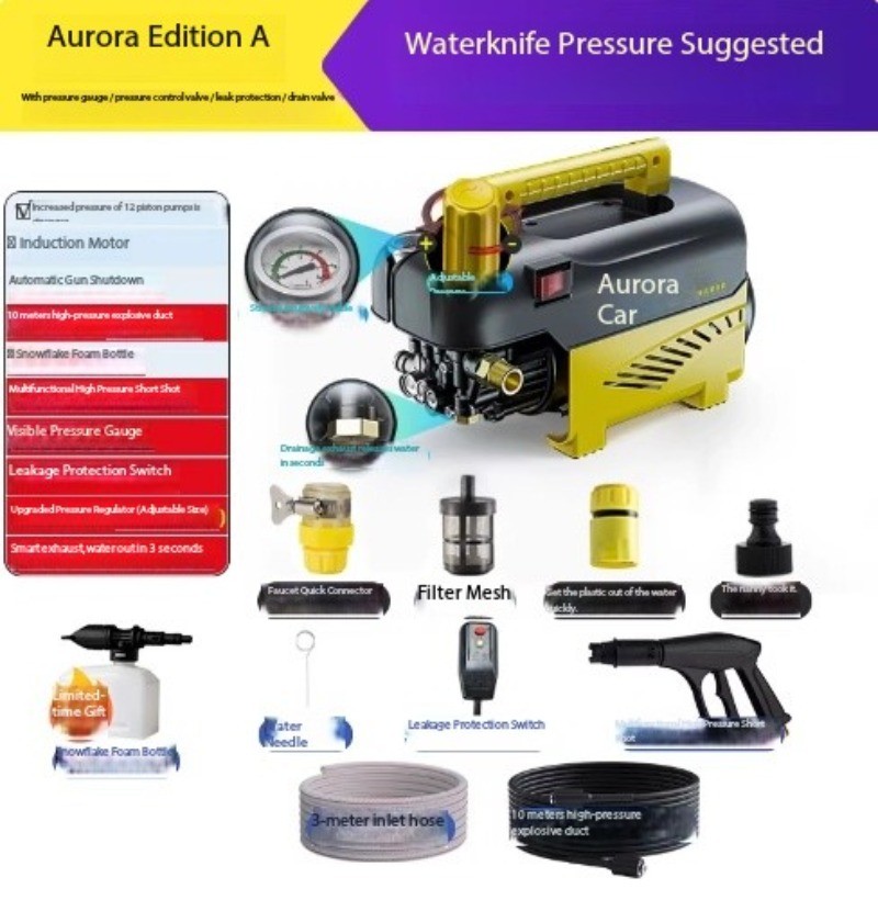 High-Pressure Portable 220V Household Cleaner with Water Gun and Pum