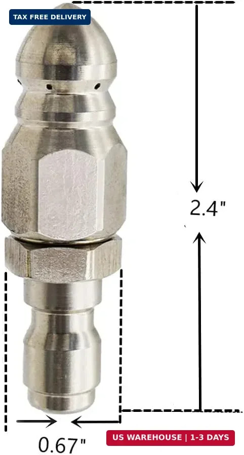MIZORLIE Pressure Washer Sewer Jetter Nozzle with Stainless Steel, Mini Compact