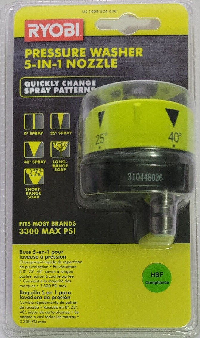 Ryobi RY31RN01 5 in 1 Pressure Washer Nozzle Model # RY31RN01