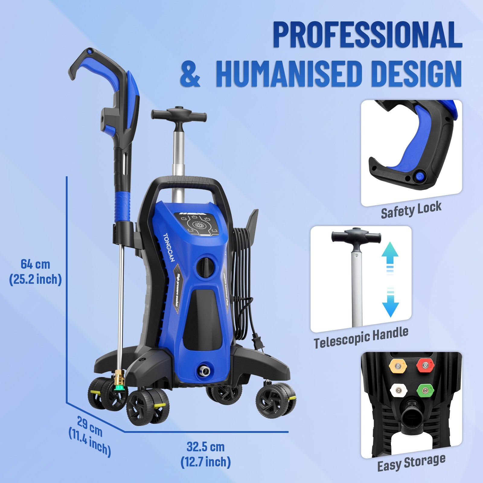 5000PSI 2.7GPM Electric Pressure Washer, 15 Level Adjustable Touch Screen