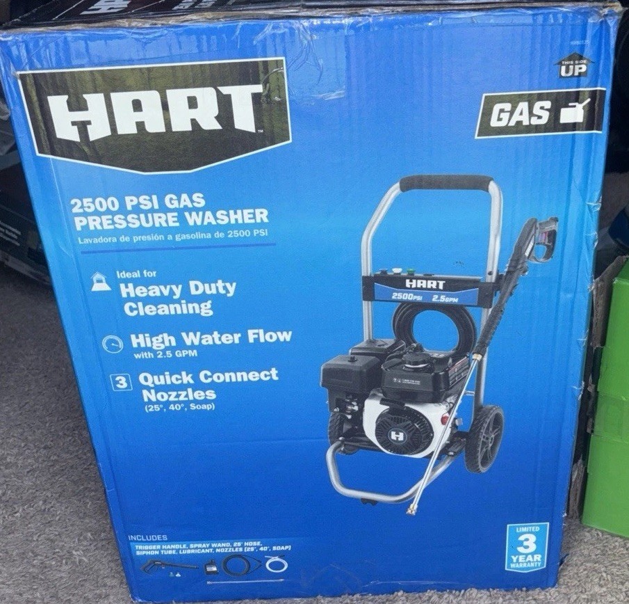 Hart 2500PSI 2.5 GPM 212cc Cold Water Gas Pressure Washer
