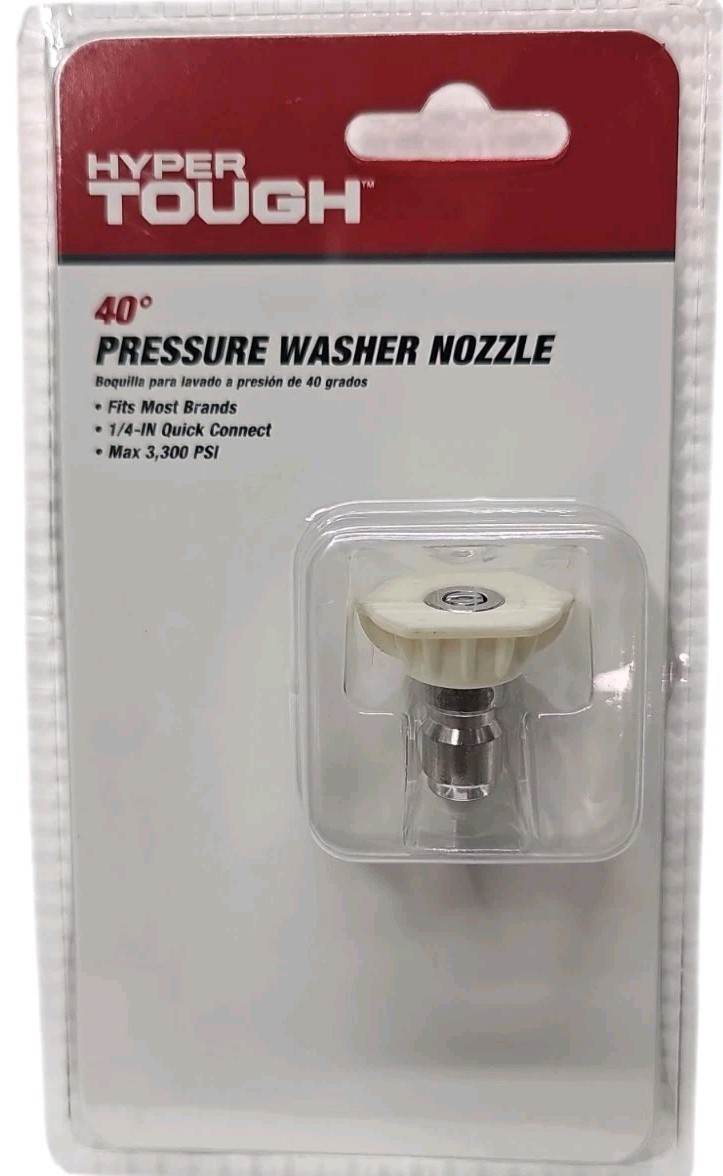 Hyper Tough 40 Degree Pressure Washer Nozzle, Fit Most Electric & Gas Washers